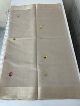 Soft Tissue linen Silk embriodery saree MS49876