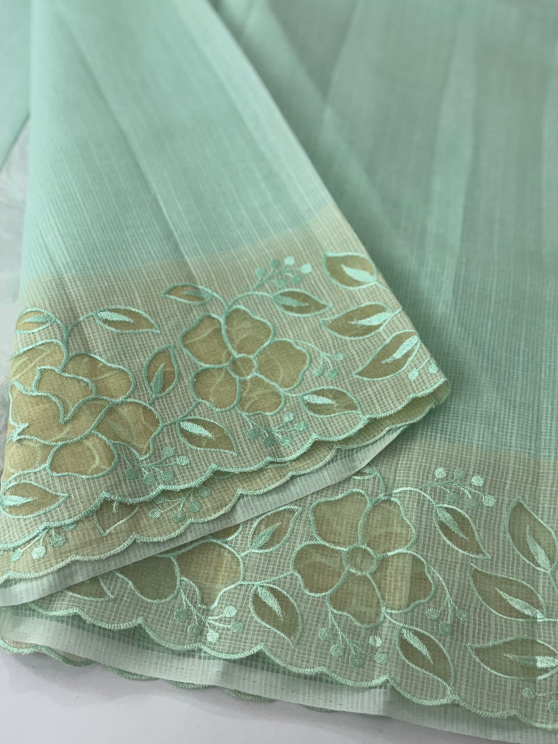Soft kota silk saree with applique work MS85432