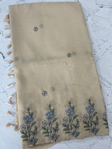 Soft crush chiffon saree with embroidery MCH390