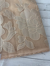 Organza saree with tissue applique work MS5081- Pastel DuskyPeach