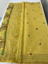 Semi chanderi saree with embriodery MSF590