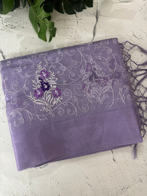 Tissue silk saree with embroidery MSH240