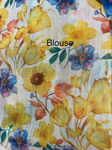 Digital printed semi Linen Saree MLS615