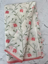 Soft Netkota saree with cross stitch embroidery MSH210