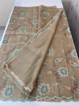 Tissue Silk cross stitch embriodery saree MS49892