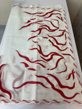 Kota silk embroidery saree  MSH125 - Red & White