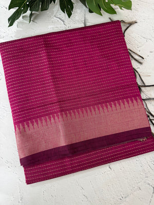 Semi silk sarees with temple border  MTS890