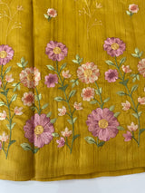 Art tussar saree with embroidery MST677