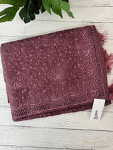 Cutwork satin mix Blended tussar saree with thread work MTS9078 - FadedWine