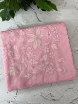 Mul chanderi applique work saree  MSH146- Pink