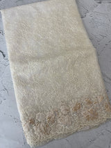 Soft Organza saree with thread work and tissue applique borders - MCW605 Offwhite