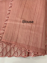 Semi tussar saree with cutwork MSHK566 DustyPeach