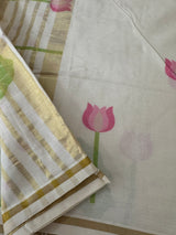 Kerala cotton saree - ‘Gulab’