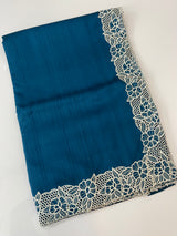 Cutwork Semi tussar saree MTSS879 DeepBlue