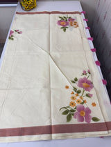 Kerala cotton saree with floral prints