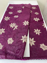 Semi organza saree with appliqué work - MSH906