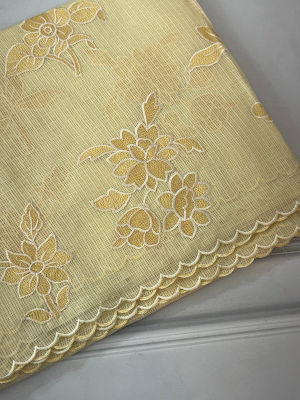 Soft kota silk saree with embroidery and scalloped border MS15232