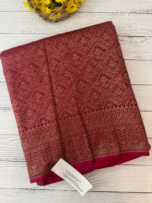 Banarasi semi katan saree SHKNSNM PinkRed