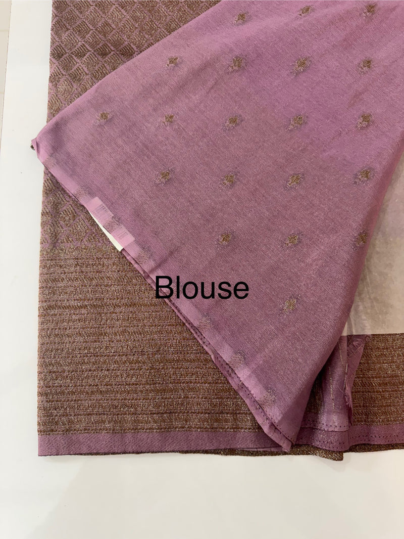 Semi banarasi Khaddi Georgette saree - SYANRTC DARK LAVENDER