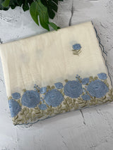 Mul chanderi embriodery saree with scalloped borders MSH176