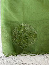 Organza saree with embroidery - MSH375 JadeGreen