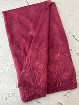 Glass tissue organza saree with embroidery MSF121 (3) DarkPink