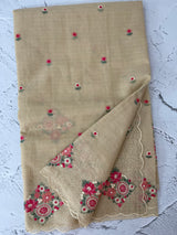 Premium Soft kota silk saree with embroidery MSS678 - Chiku