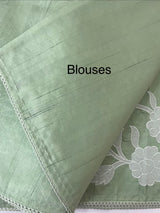 Blended Tussar silk saree with applique work- MSH200 DuskyGreen