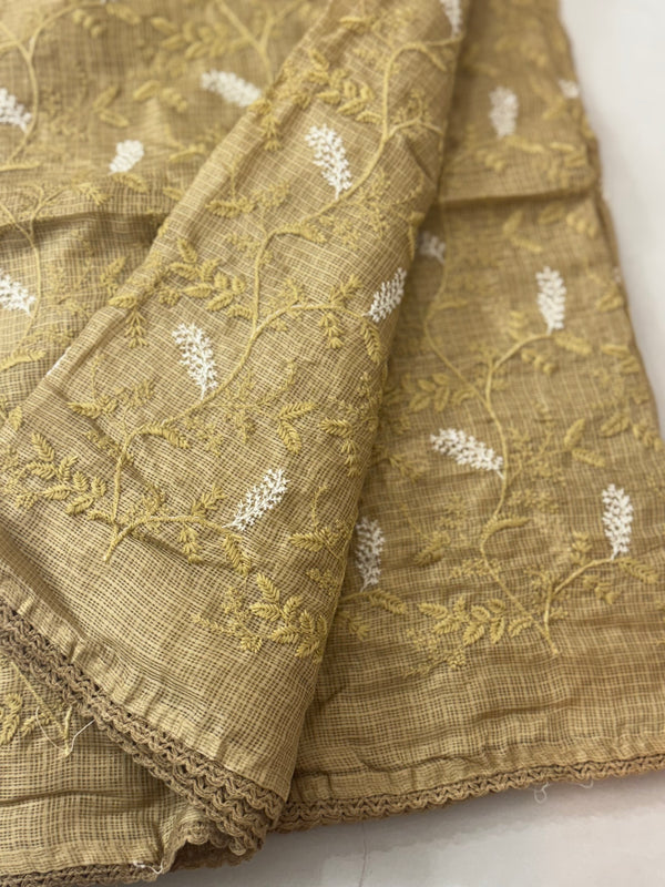Soft kota checks saree with embroidery SVPISS