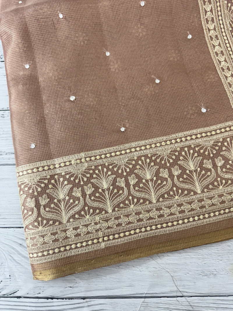 Tissue silk saree with Chikankari embroidery MTTS97(5)
