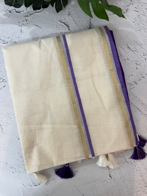 Onam special Semi chanderi silk saree with blouse- MSF567 (6)