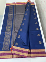 Kanchi Silk cotton saree with zari weaving - MSK897