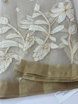 Banarasi Organza saree with applique work MS4532