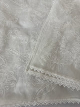 Organza saree with theead work - MSH192 White