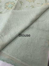 Soft Pashmina saree with organza Applique work MSH253
