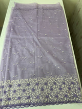 Glassy tissue organza saree with embroidery FKSF133- Lavender