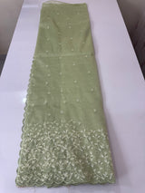 Glassy tissue organza saree with embroidery FKSF133- Pastel Green