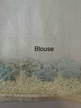 Soft organza saree with turkish applique borders- MCW735 White