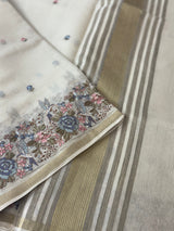 Chanderi viscose silk saree with embroidery MS98544