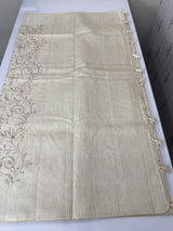 Blended tussar saree with multi color embriodery - MS8665 (1) Cream