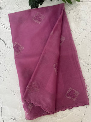 Organza saree with embroidery - MSH375