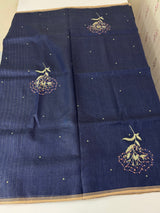 Pure linen handwork sarees MLS7854