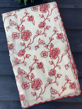 NetKota embriodery saree  MSH119 Red & White