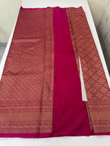 Banarasi semi katan saree SHKNSNM CrimsonPink(3)