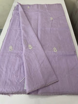 Mul chanderi applique work saree  MSH146- Lavender