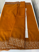 Organza saree with embroidery borders - MSH907
