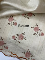 Semi tussar appliqué work saree MTS6589