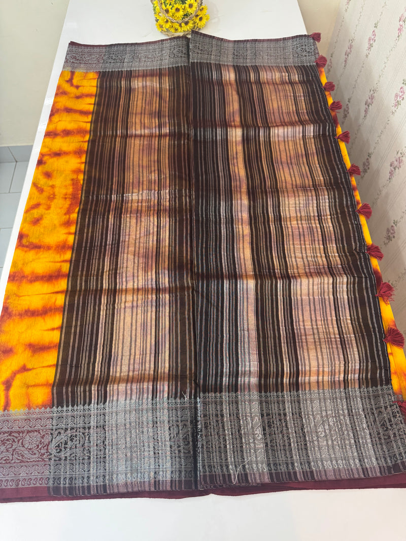 Tie & Dye Jute silk sarees  MJL987