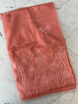 Glass tissue organza saree with embroidery MSF121 Peach (3)