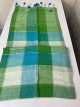 Checks semi Linen Saree MS8654